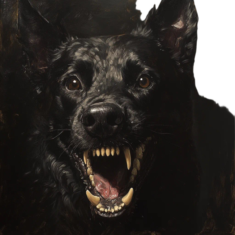 Gothic Black Dog Vinyl Car Decal Sticker – Waterproof & UV-Resistant 8"