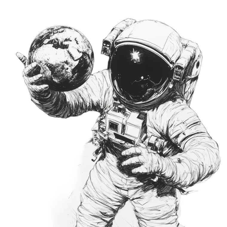 Astronaut Holding World Vinyl Car Decal Sticker – Waterproof & UV-Resistant 8"