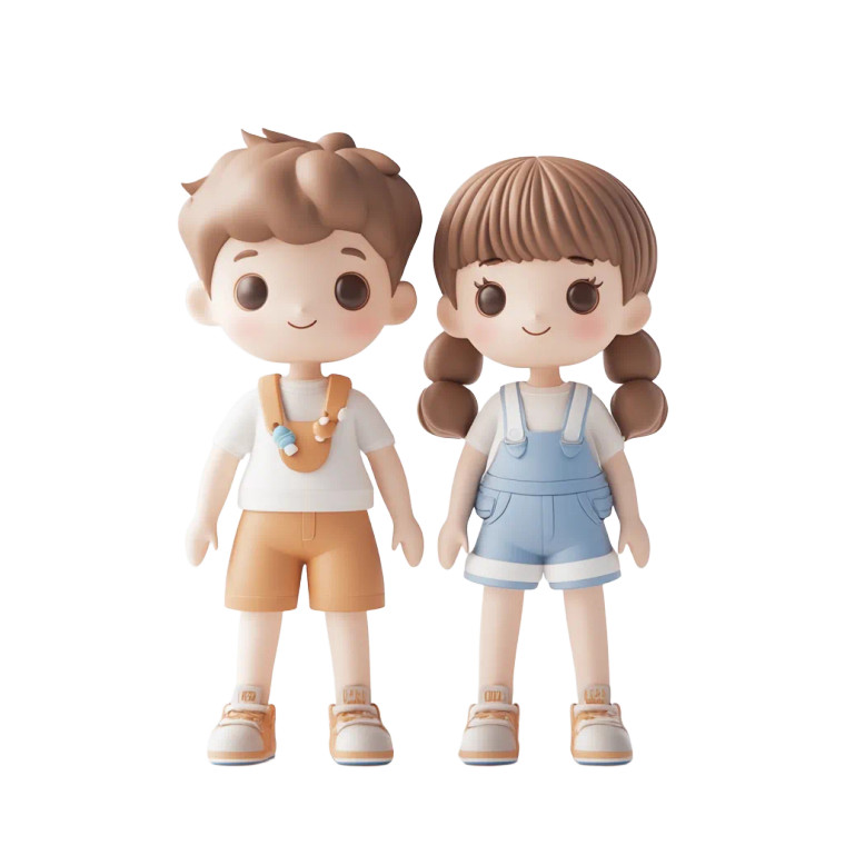 Cute Cartoon Dolls Vinyl Car Decal Sticker – Waterproof & UV-Resistant 8"