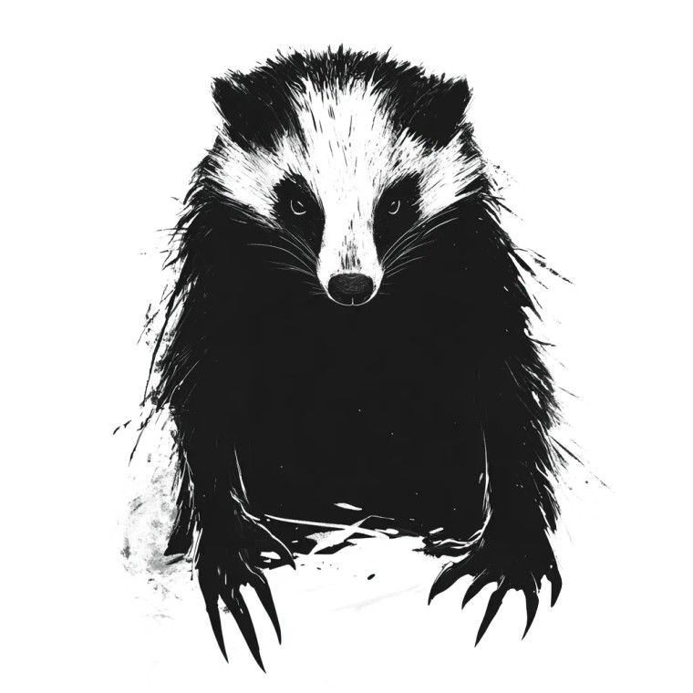 Badger Silhouette Vinyl Car Decal Sticker – Waterproof & UV-Resistant 8"
