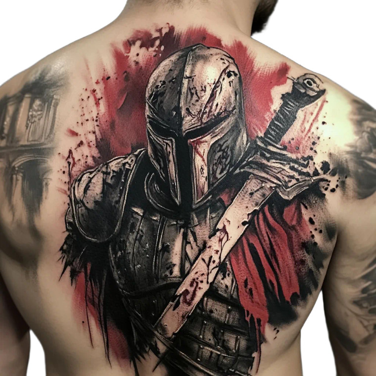 Warrior Tattoo Design V3 Vinyl Car Decal Sticker – Waterproof & UV-Resistant 8"