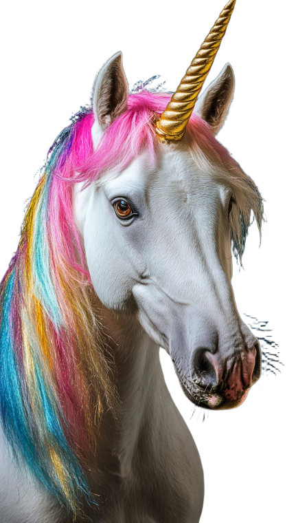 White Unicorn Portrait Vinyl Car Decal Sticker – Waterproof & UV-Resistant 8"
