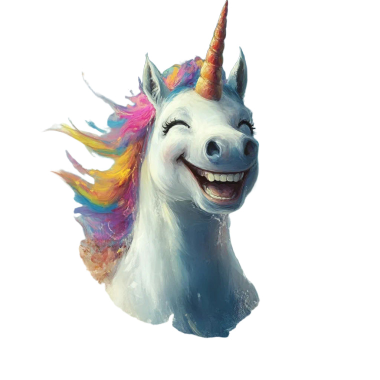 Unicorn Smile Vinyl Car Decal Sticker – Waterproof & UV-Resistant 8"