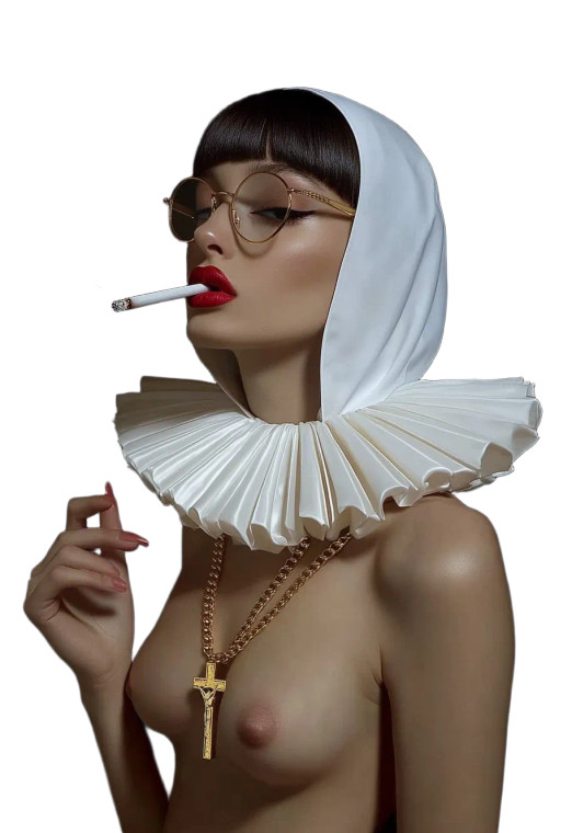 Stylish Smoking Nun Vinyl Car Decal Sticker – Waterproof & UV-Resistant 8"