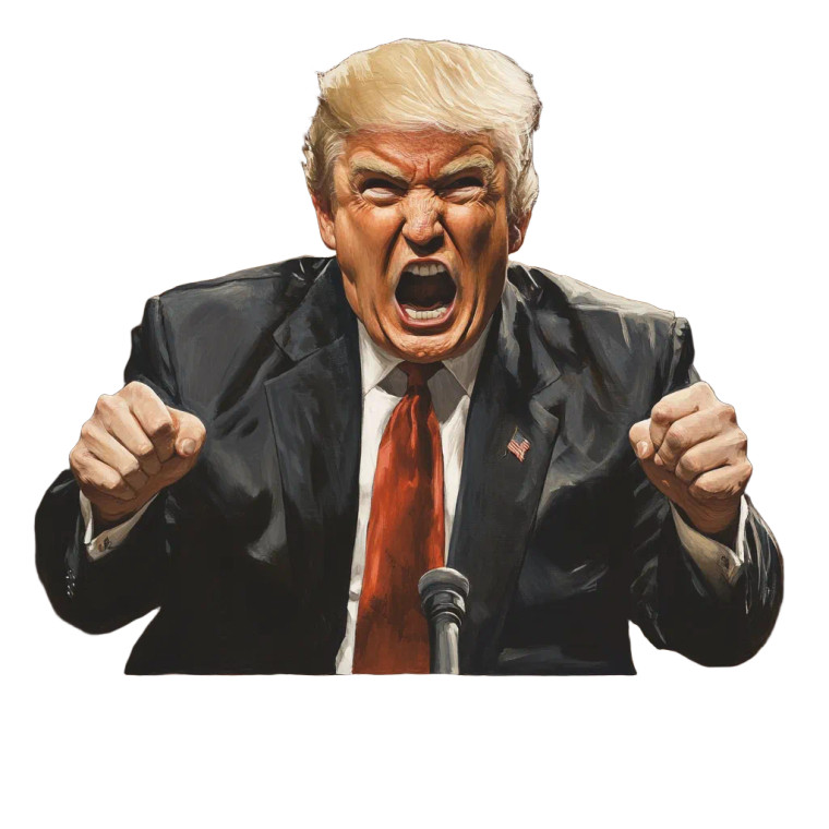 Satirical Dictator Yelling V2 Vinyl Car Decal Sticker – Waterproof & UV-Resistant 8"
