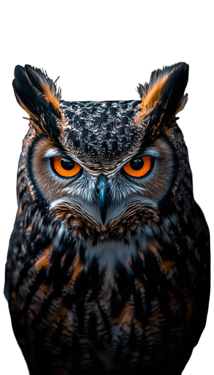 Menacing Owl Portrait Vinyl Car Decal Sticker – Waterproof & UV-Resistant 8"