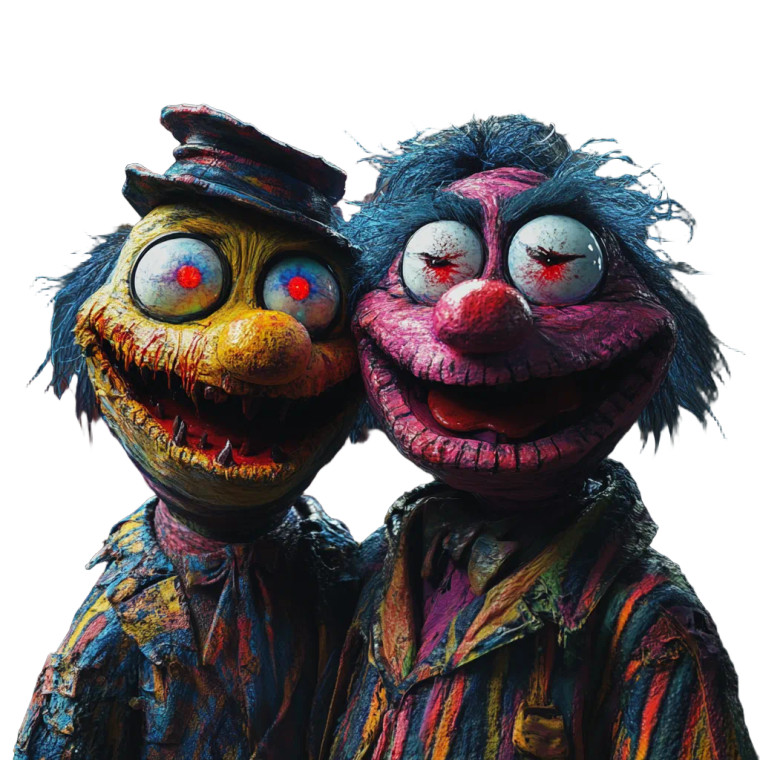 Evil Bert & Ernie Vinyl Car Decal Sticker – Waterproof & UV-Resistant 8"