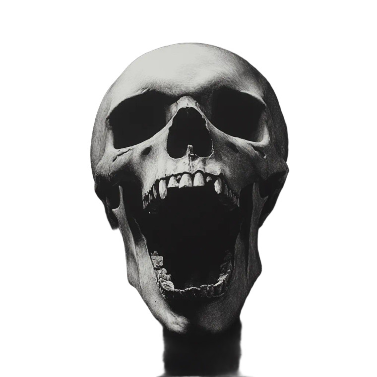 Yelling Skull V3 Vinyl Car Decal Sticker – Waterproof & UV-Resistant 8"