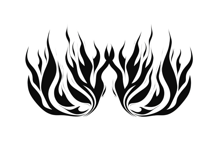 Tribal Flames Swoshes Vinyl Car Decal Sticker – Waterproof & UV-Resistant 8"