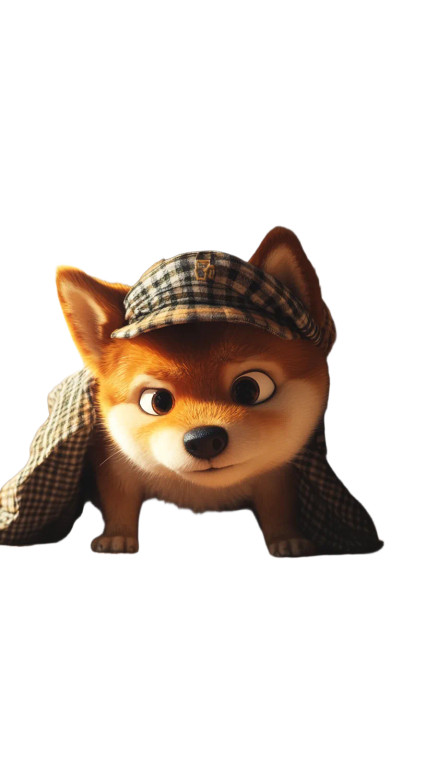 Detective Shiba Inu Vinyl Car Decal Sticker – Waterproof & UV-Resistant 8"