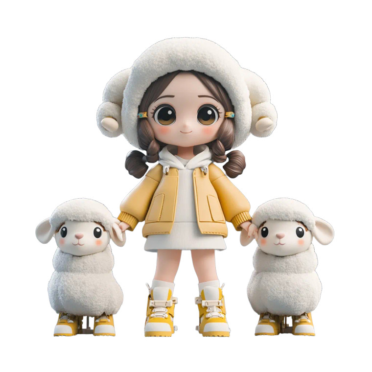 Cute Sheep Hat Girl Vinyl Car Decal Sticker – Waterproof & UV-Resistant 8"