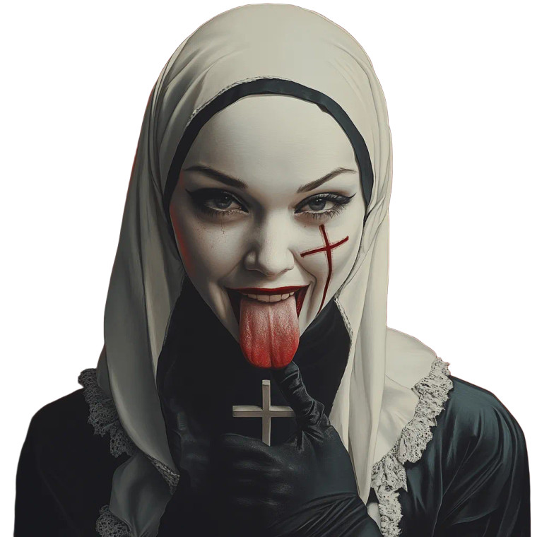 Macabre Nun Portrait Vinyl Car Decal Sticker – Waterproof & UV-Resistant 8"