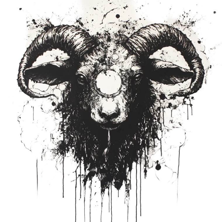 Black Lamb Abraxas Vinyl Car Decal Sticker – Waterproof & UV-Resistant 8"