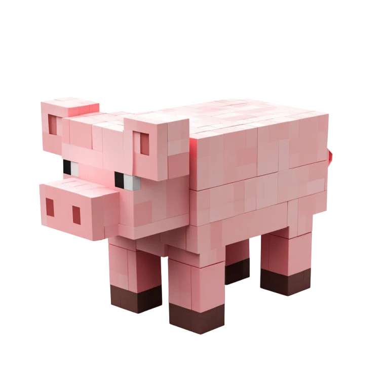 Minecraft Pig Vinyl Car Decal Sticker – Waterproof & UV-Resistant 8"