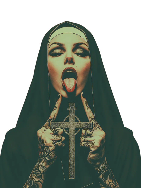 Defiant Tattooed Nun Vinyl Car Decal Sticker – Waterproof & UV-Resistant 8"