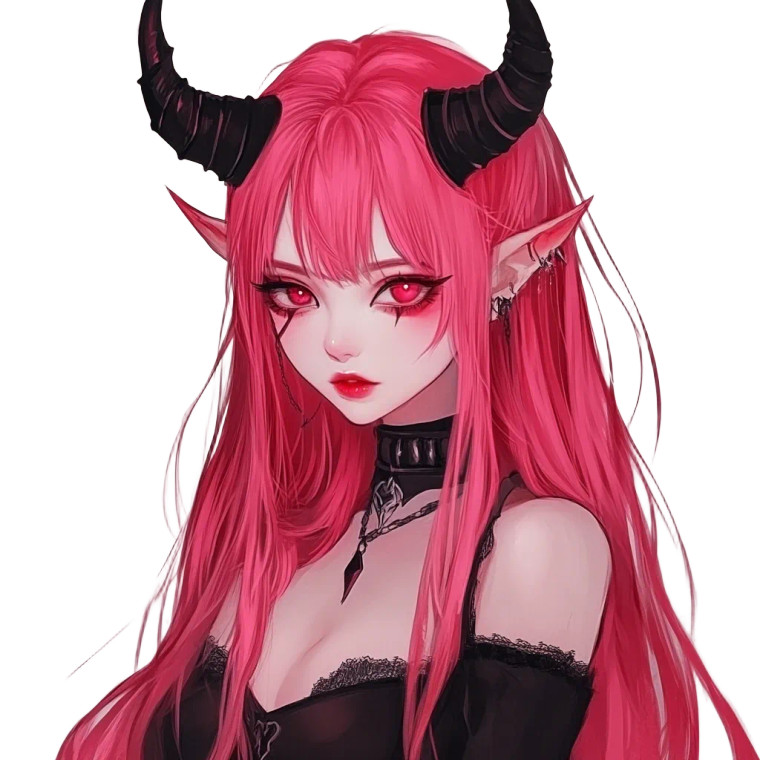 Pink Devil Vtuber Vinyl Car Decal Sticker – Waterproof & UV-Resistant 8"