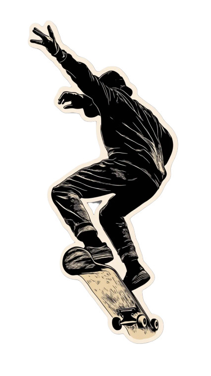 Skater Sticker Vinyl Car Decal Sticker – Waterproof & UV-Resistant 8"