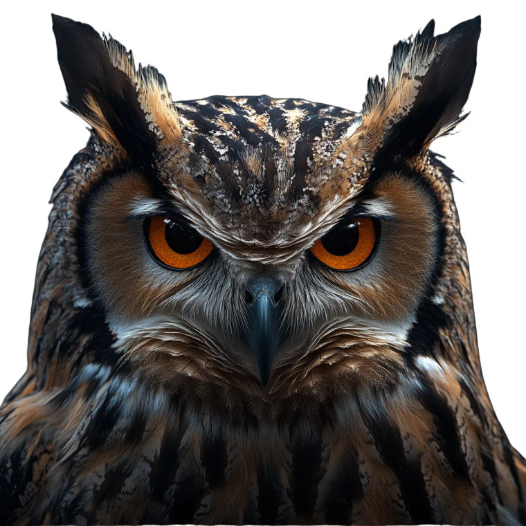 Menacing Owl Portrait V2 Vinyl Car Decal Sticker – Waterproof & UV-Resistant 8"
