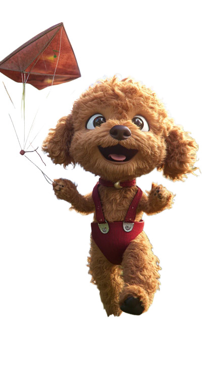 Poodle Flying Kite Vinyl Car Decal Sticker – Waterproof & UV-Resistant 8"