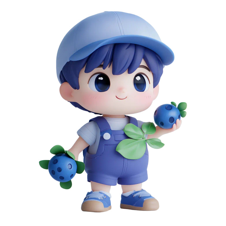 Blueberry Boy Doll Vinyl Car Decal Sticker – Waterproof & UV-Resistant 8"