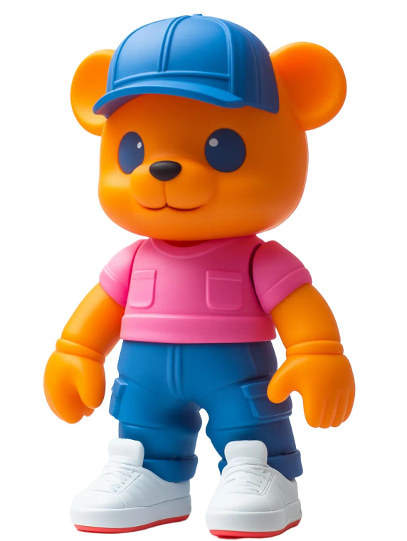 Orange Bear Toy Vinyl Car Decal Sticker – Waterproof & UV-Resistant 8"