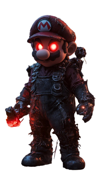 Gothic Warrior Mario Vinyl Car Decal Sticker – Waterproof & UV-Resistant 8"