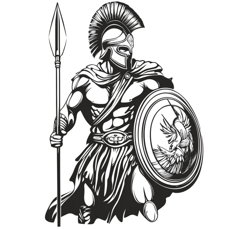 Spartan Warrior Art V4 Vinyl Car Decal Sticker – Waterproof & UV-Resistant 8"