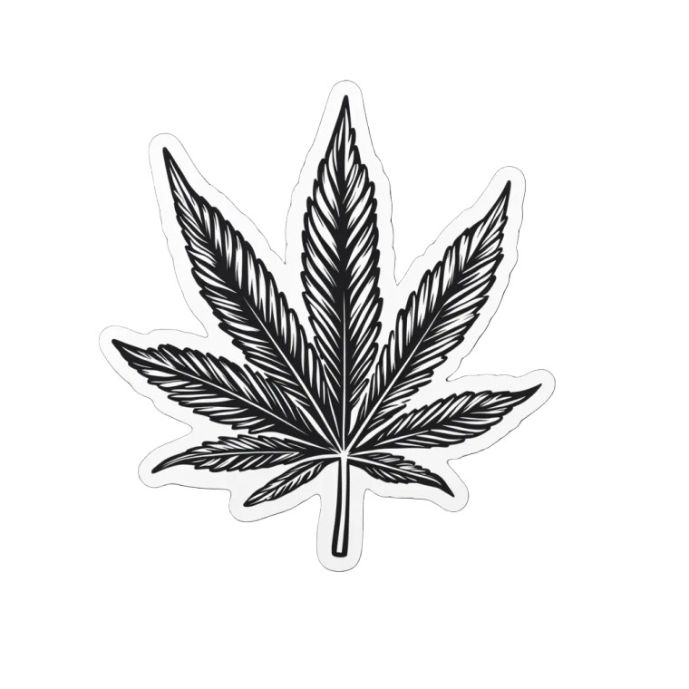 Marijuana Leaf Sticker Vinyl Car Decal Sticker – Waterproof & UV-Resistant 8"