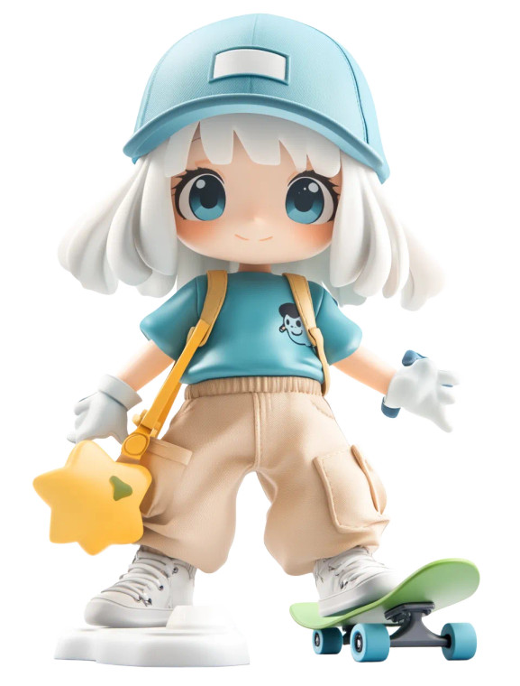 Cute Girl Toy Vinyl Car Decal Sticker – Waterproof & UV-Resistant 8"