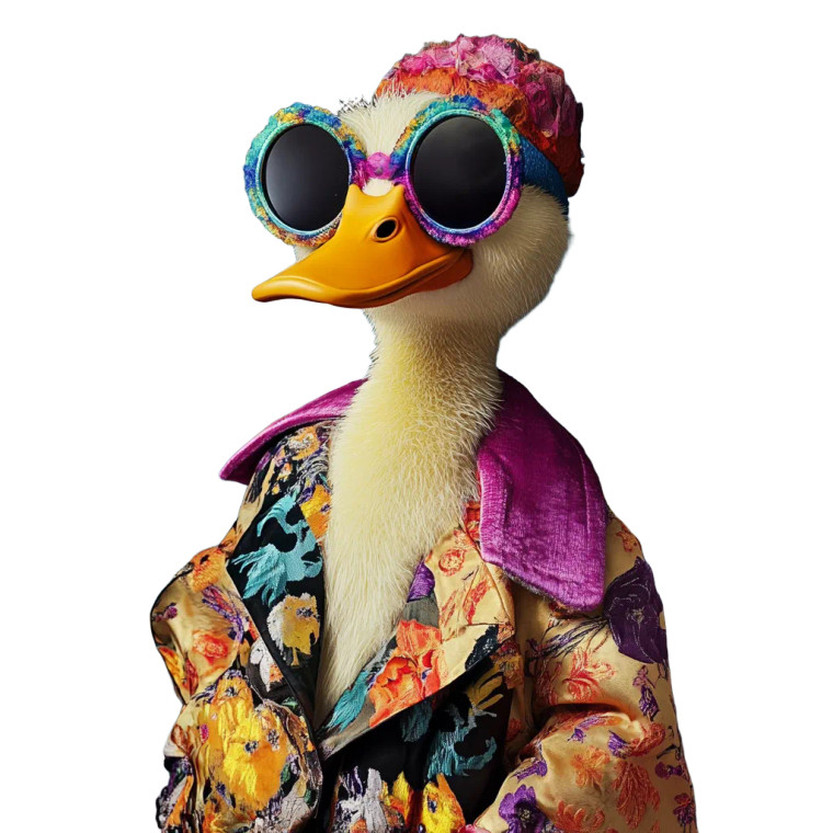 Funky Fashion Duck Vinyl Car Decal Sticker – Waterproof & UV-Resistant 8"