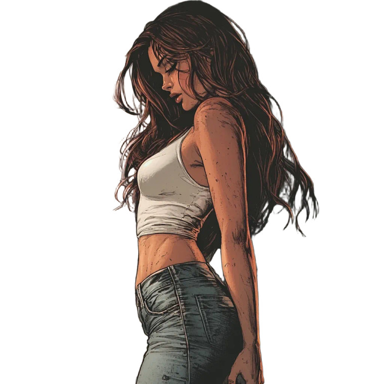 Comic Book Girl Vinyl Car Decal Sticker – Waterproof & UV-Resistant 8"