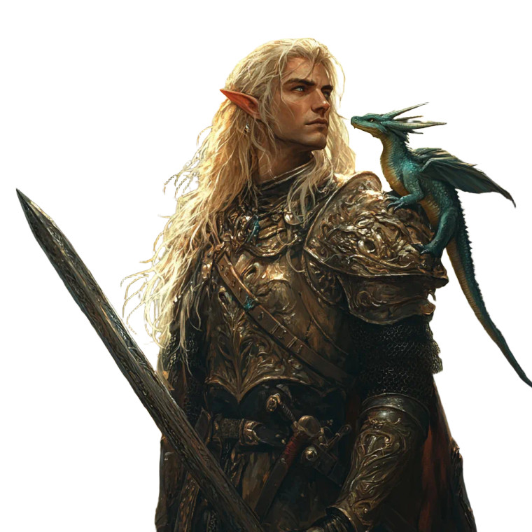 Elven Knight V2 Vinyl Car Decal Sticker – Waterproof & UV-Resistant 8"