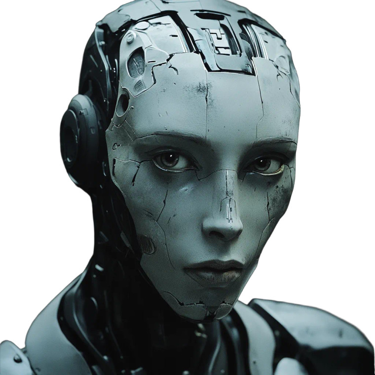 Artistic Robot Portrait Vinyl Car Decal Sticker – Waterproof & UV-Resistant 8"