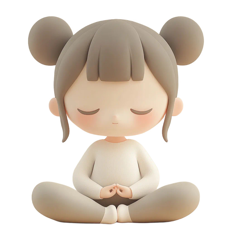 Meditating Clay Girl Vinyl Car Decal Sticker – Waterproof & UV-Resistant 8"