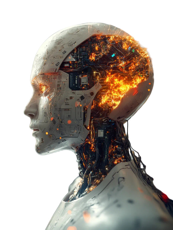 Robot Brain Explosion Vinyl Car Decal Sticker – Waterproof & UV-Resistant 8"