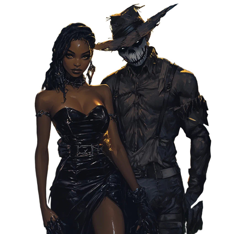 Gothic Romance Pair Vinyl Car Decal Sticker – Waterproof & UV-Resistant 8"