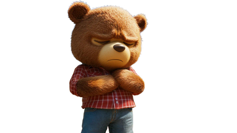 Sad Blushing Bear Vinyl Car Decal Sticker – Waterproof & UV-Resistant 8"