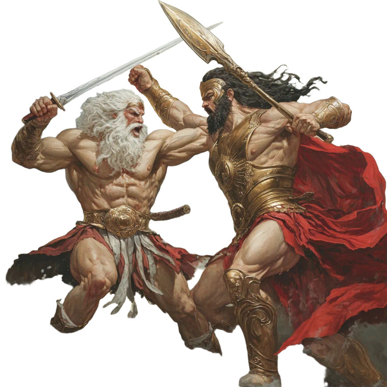 Greek Gods Battle Vinyl Car Decal Sticker – Waterproof & UV-Resistant 8"