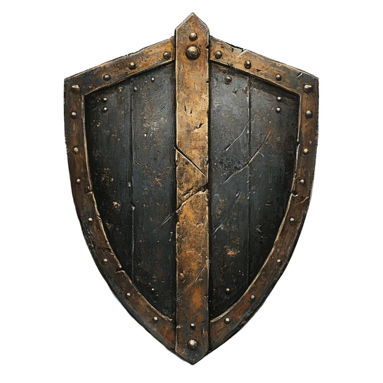 Medieval Iron Shield Vinyl Car Decal Sticker – Waterproof & UV-Resistant 8"