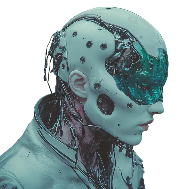 Cybernetic Face Vinyl Car Decal Sticker – Waterproof & UV-Resistant 8"