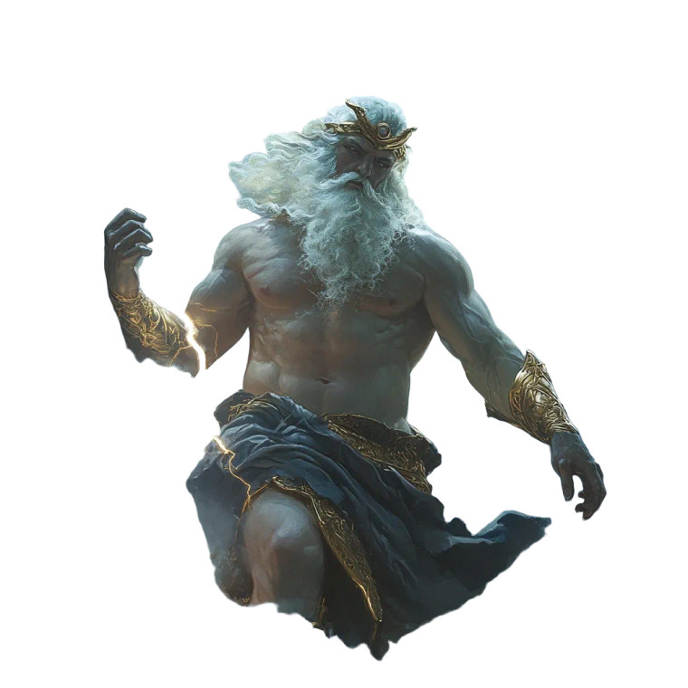 Zeus Lightning Fantasy Vinyl Car Decal Sticker – Waterproof & UV-Resistant 8"