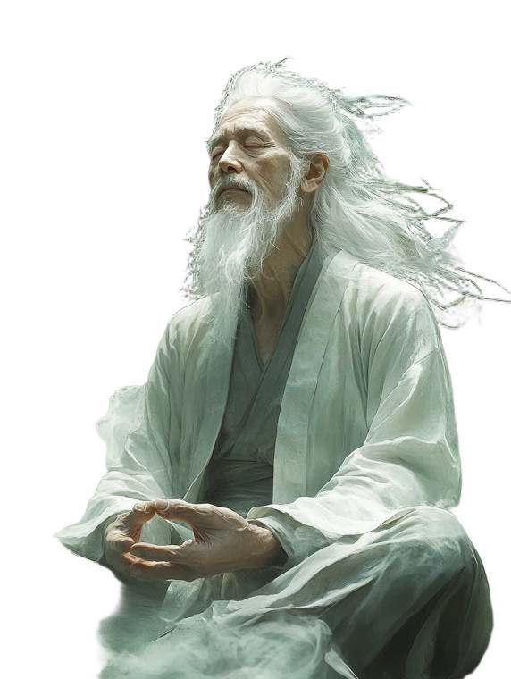 Meditating Chinese Sage Vinyl Car Decal Sticker – Waterproof & UV-Resistant 8"