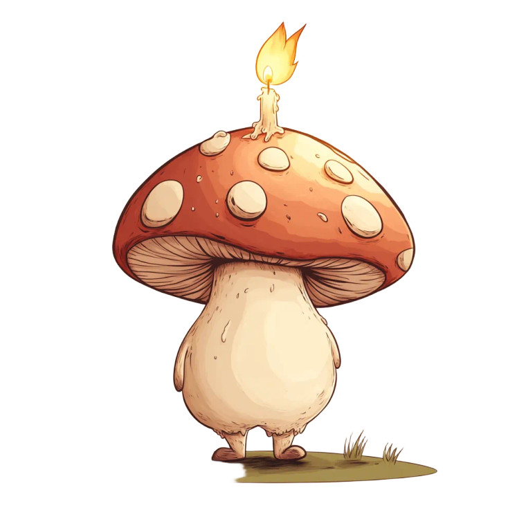 Cheeky Mushroom Character Vinyl Car Decal Sticker – Waterproof & UV-Resistant 8"