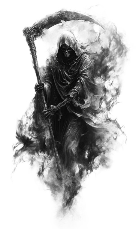 Grim Reaper Tattoo V4 Vinyl Car Decal Sticker – Waterproof & UV-Resistant 8"