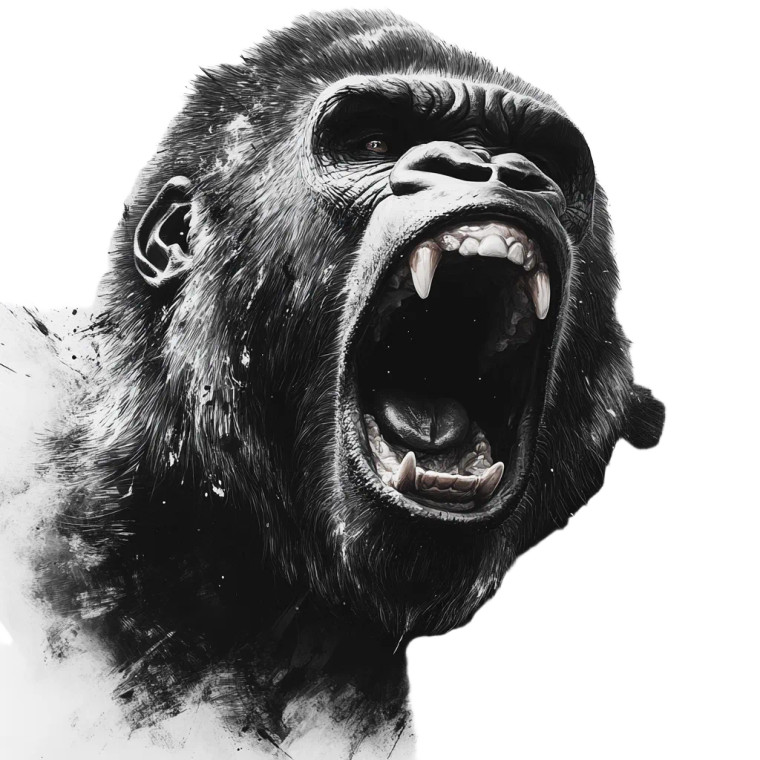 Angry Gorilla Head V2 Vinyl Car Decal Sticker – Waterproof & UV-Resistant 8"