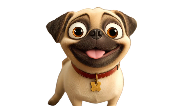 Pugsy The Pug Vinyl Car Decal Sticker – Waterproof & UV-Resistant 8"