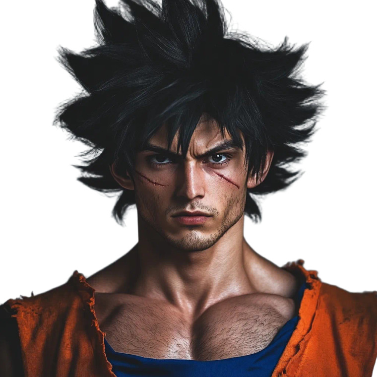 Realistic Goku Cosplay Vinyl Car Decal Sticker – Waterproof & UV-Resistant 8"