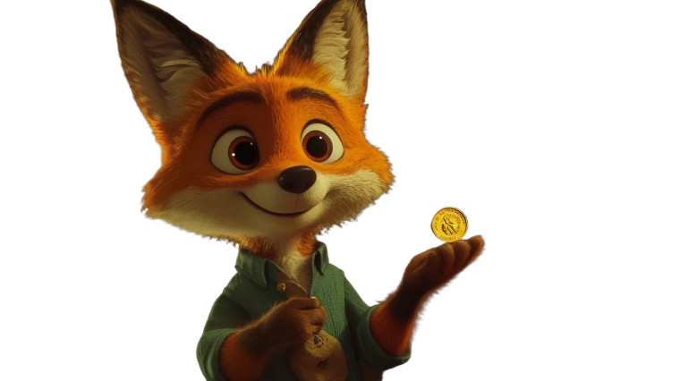 Happy Fox Coin Vinyl Car Decal Sticker – Waterproof & UV-Resistant 8"