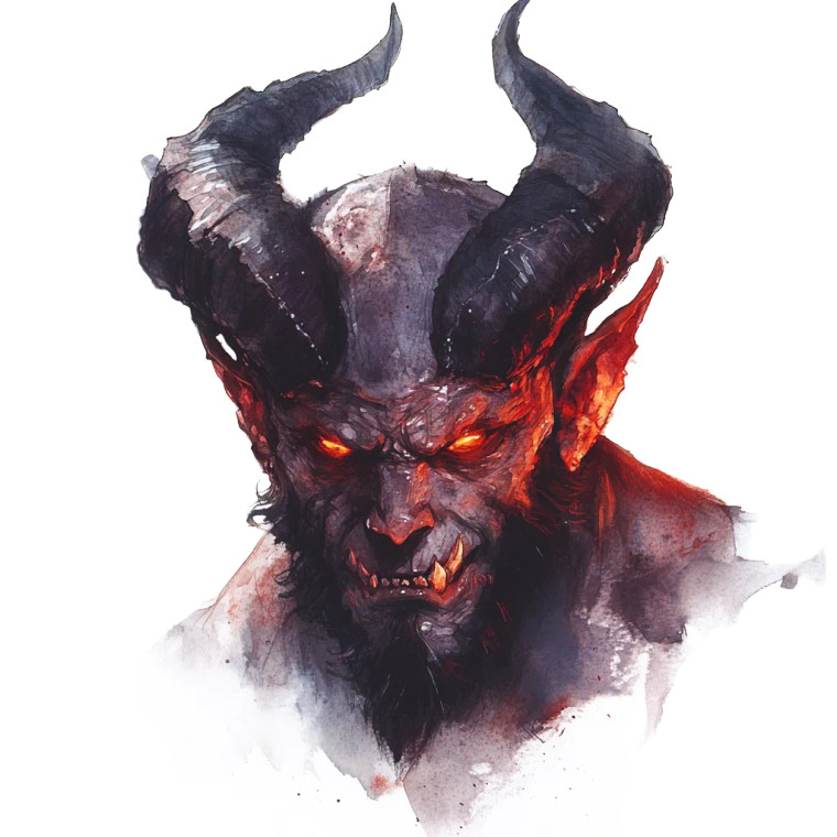 Crimson Demon Portrait Vinyl Car Decal Sticker – Waterproof & UV-Resistant 8"