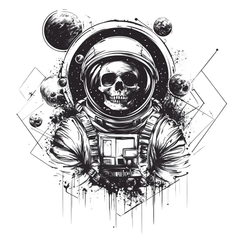Astronaut Tattoo V2 Vinyl Car Decal Sticker – Waterproof & UV-Resistant 8"